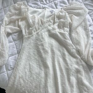 Missguided White off the shoulder polka dot dress